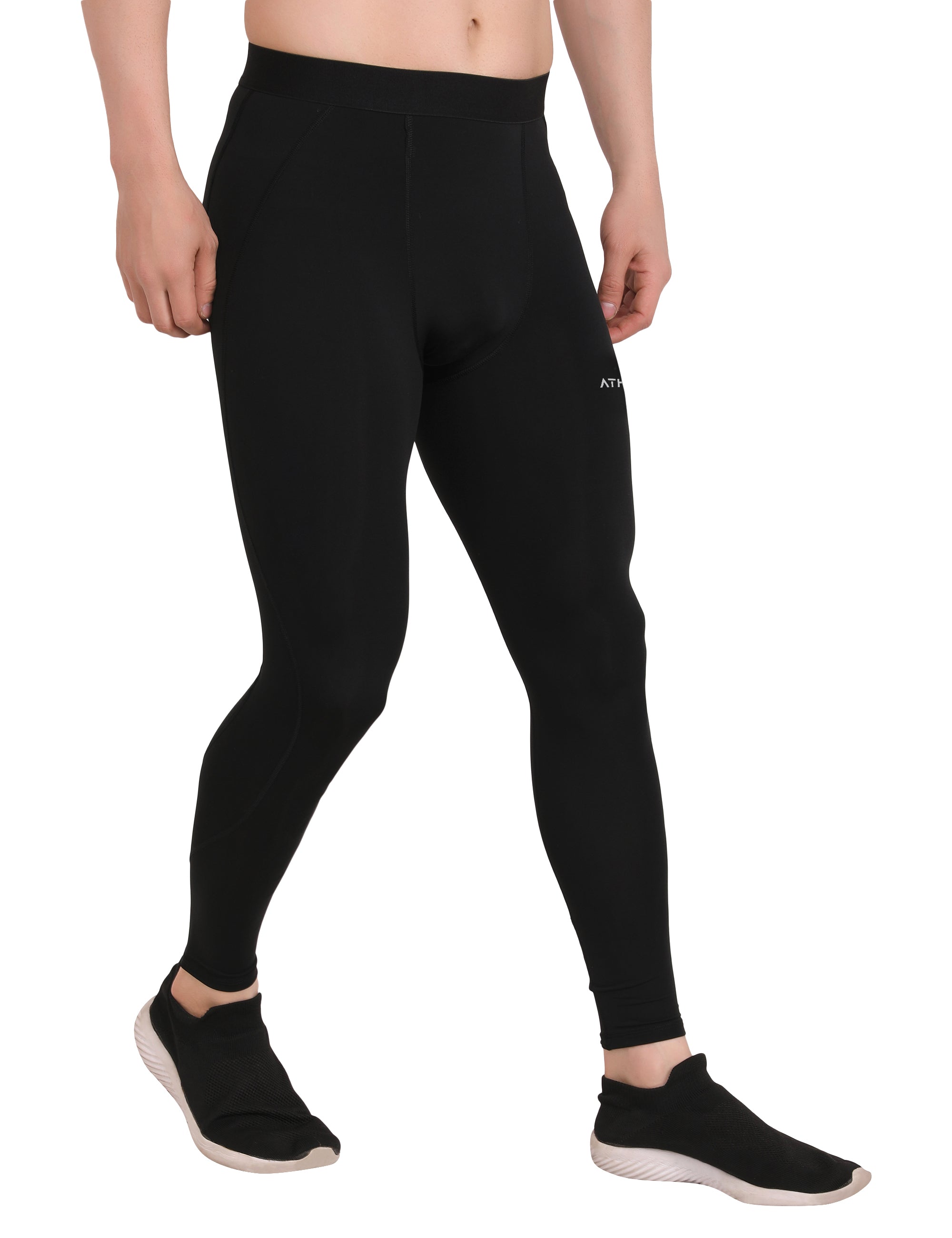 Athmonk Compression Nylon Lycra Lower Leggings Tights Yoga Pants for Men